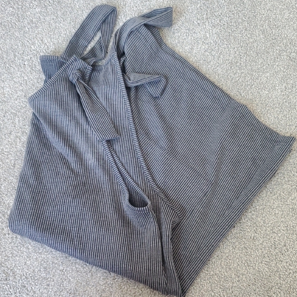 SHEIN Ribbed Knit Top in Gray